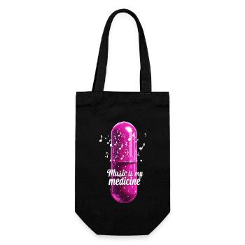 Musik ist meine Medizin für Musikliebhaber - Geschenkbeutel für Flaschen - Schwarz - Vorne