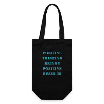 Positive thinking brings positive results - Gift Bag for Bottles - black - Front