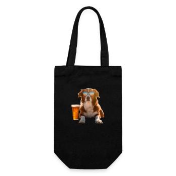 Dog days, summer, dog on the beach - Gift Bag for Bottles - black - Front
