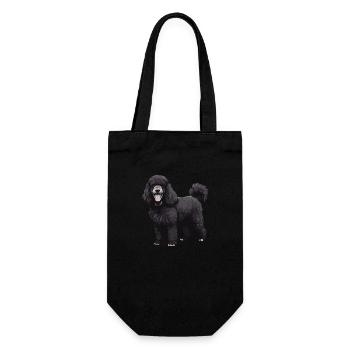 Pudel Hund Tier - Geschenkbeutel für Flaschen - Schwarz - Vorne