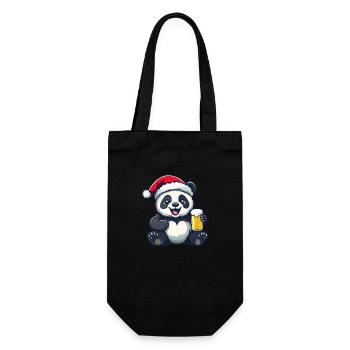 Panda Bière de Noël Drôle - Sac à bouteille - noir - Devant