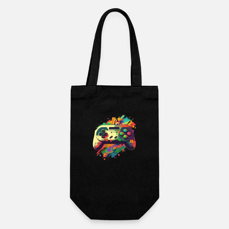 Retro Konsole - Geschenkbeutel für Flaschen - Schwarz