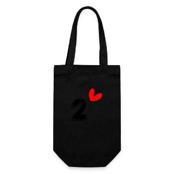 2 JAHRE. 2. JAHRESTAG. GEBURTSTAG 2 JAHRE. HERZ - Geschenkbeutel für Flaschen - Schwarz - Vorne