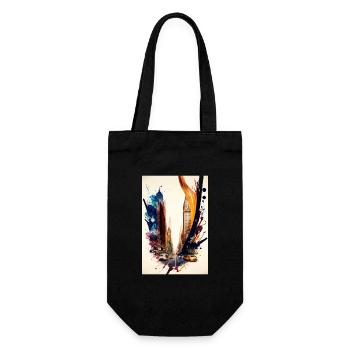 New York In Watercolor II - Gift Bag for Bottles - black - Front