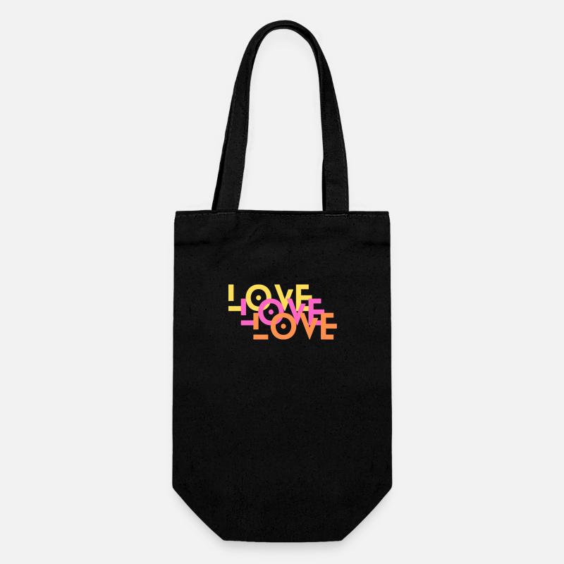 love - Geschenkbeutel für Flaschen - Schwarz