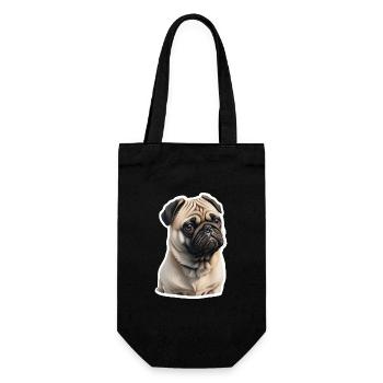 Pug - Gift Bag for Bottles - black - Front