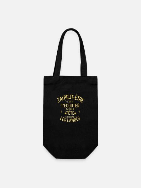 Dans ma Tête je suis Dans les Landes - Sac à bouteille - noir