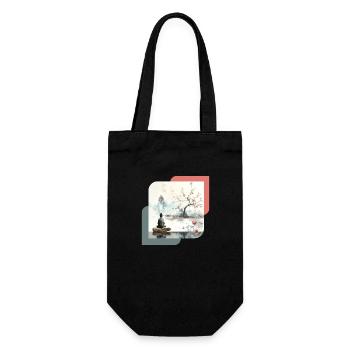 Japane style Zen square - Gift Bag for Bottles - black - Front