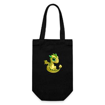 Baby Drache Gelb | Niedlicher gelber Baby Drache - Geschenkbeutel für Flaschen - Schwarz - Vorne