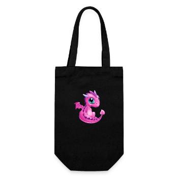 Baby Drache Pink | Niedlicher pinker Baby Drache - Geschenkbeutel für Flaschen - Schwarz - Vorne