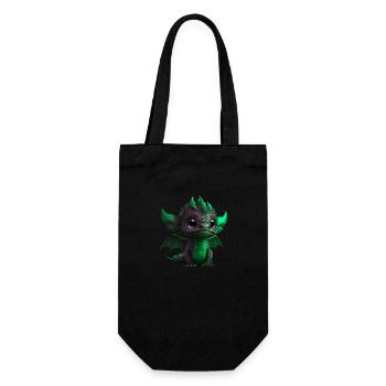 Bébé Dragon Vert| Mignon bébé dragon vert - Sac à bouteille - noir - Devant