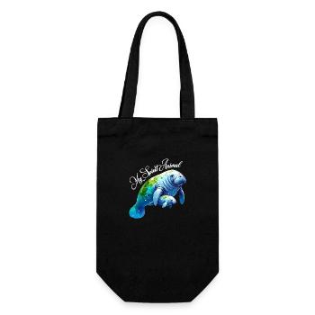 Seekuh mit Kalb mein Spirit Animal - Geschenkbeutel für Flaschen - Schwarz - Vorne