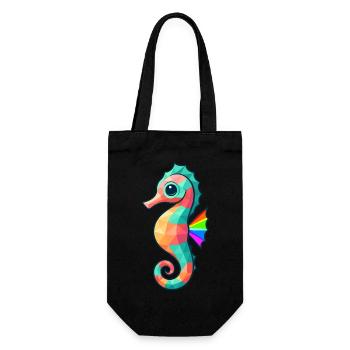 Conception d’hippocampe colorée avec des couleurs arc-en-ciel - Sac à bouteille - noir - Devant