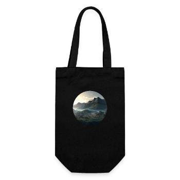 Beautiful mountain landscape in the fog - Gift Bag for Bottles - black - Front