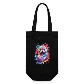 Siegel coole Meereskreatur in buntem und coolem Design - Geschenkbeutel für Flaschen - Schwarz - Vorne