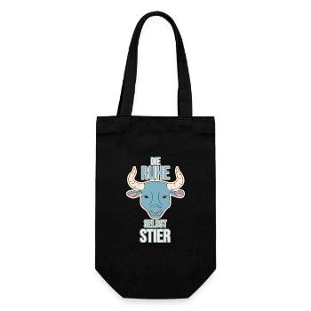 Sternzeichen Stier Horoskop Tier - Geschenkbeutel für Flaschen - Schwarz - Vorne