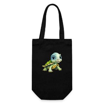 Tortue mignonne pour bébés et enfants - Sac à bouteille - noir - Devant