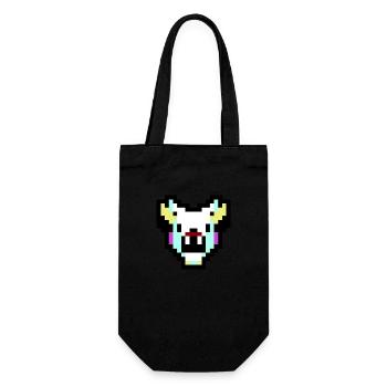 Pixel Hase - Geschenkbeutel für Flaschen - Schwarz - Vorne