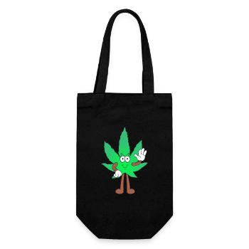 Der Bloom - Weed Cannabis Stoned Hanf Marihuana - Geschenkbeutel für Flaschen - Schwarz - Vorne