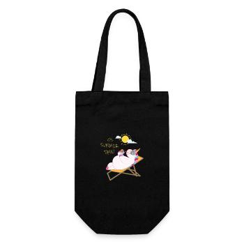 Unicorn relaxing at the beach / Einhorn - Gift Bag for Bottles - black - Front