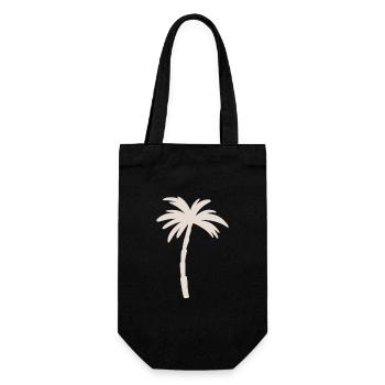 Palme - Geschenkbeutel für Flaschen - Schwarz - Vorne
