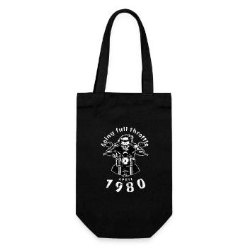 45. Geburtstag Going full throttle since 04/1980 - Geschenkbeutel für Flaschen - Schwarz - Vorne