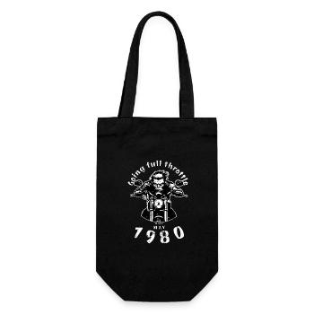45. Geburtstag Going full throttle since 05/1980 - Geschenkbeutel für Flaschen - Schwarz - Vorne