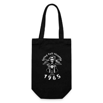 60. Geburtstag Going full throttle since 06/1965 - Geschenkbeutel für Flaschen - Schwarz - Vorne