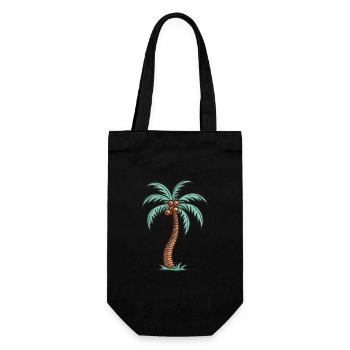 Palme Insel - Geschenkbeutel für Flaschen - Schwarz - Vorne