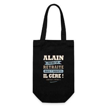 Alain humour retraite cadeau retraité - Sac à bouteille - noir - Devant