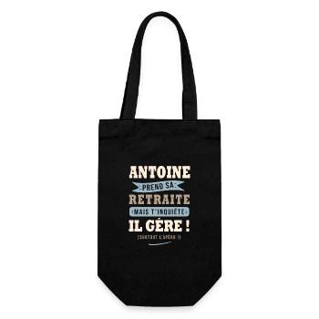 Antoine humour retraite cadeau retraité - Sac à bouteille - noir - Devant