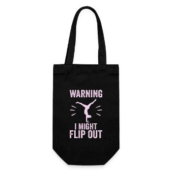 Warning I Might Flip Out - Gift Bag for Bottles - black - Front