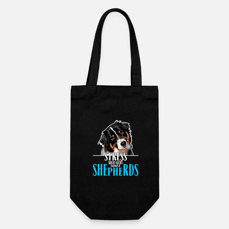 AUSTRALIAN SHEPHERD Stress mich nicht - Geschenkbeutel für Flaschen - Schwarz