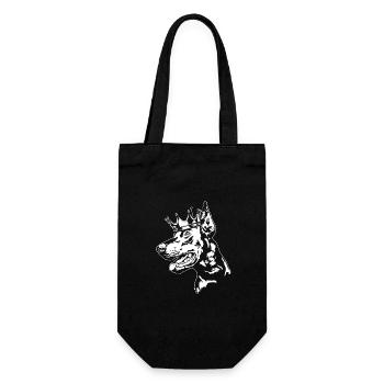 Doberman Crown Dog Dogs Wilsigns - Sac à bouteille - noir - Devant