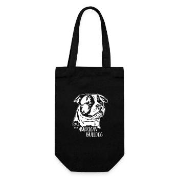 Aimé par un chien bouledogue américain disant Wilsigns - Sac à bouteille - noir - Devant