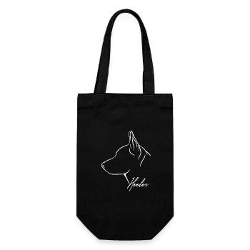 Heeler Profil Cattle Dog Hunde Hund Wilsigns - Geschenkbeutel für Flaschen - Schwarz - Vorne