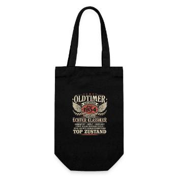 Oldtimer Baujahr 1954 Jahrgang Geburtstag Geschenk - Geschenkbeutel für Flaschen - Schwarz - Vorne