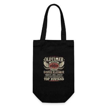 Oldtimer Baujahr 1969 Jahrgang Geburtstag Geschenk - Geschenkbeutel für Flaschen - Schwarz - Vorne