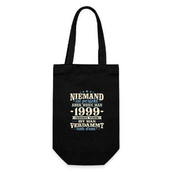 Jahrgang 1999 geboren Geburtstag Geburtstagsspruch - Geschenkbeutel für Flaschen - Schwarz - Vorne