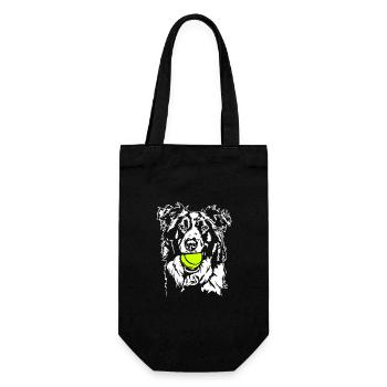 Border Collie Ball Ball Junkie Dogs Wilsigns - Gift Bag for Bottles - black - Front