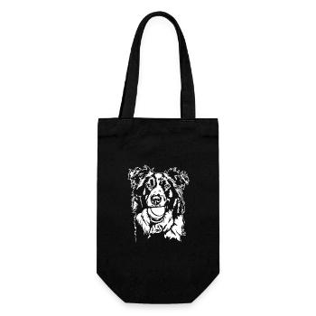 Border Collie Ball Ball Junkie Dogs Wilsigns - Gift Bag for Bottles - black - Front