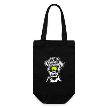 Riesenschnauzer Schnauzer Hunde Hund Wilsigns - Geschenkbeutel für Flaschen - Schwarz - Vorne