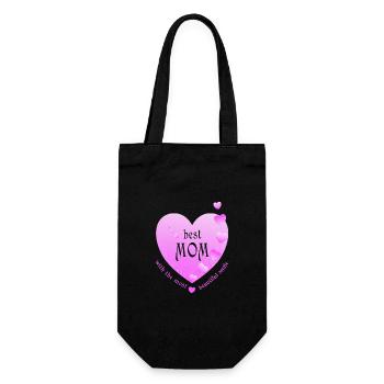 best mom mommy mother - Geschenkbeutel für Flaschen - Schwarz - Vorne