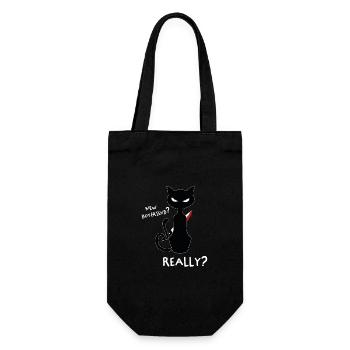 Neuen Freund? - Lustiges Kitty Shirt Design - Geschenkbeutel für Flaschen - Schwarz - Vorne