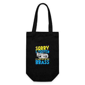Tuba Sorry I Tooted It Came Out Of My Brass - Geschenkbeutel für Flaschen - Schwarz - Vorne