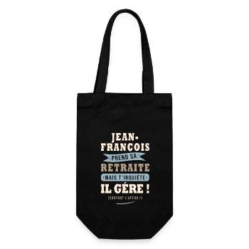 Jean-François humour retraite cadeau retraité - Sac à bouteille - noir - Devant