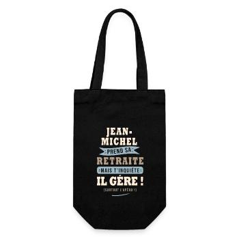 Jean-Michel humour retraite cadeau retraité - Sac à bouteille - noir - Devant
