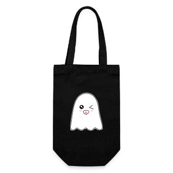 Kawaii Gespenst Geister Halloween Halloweenkostüm - Geschenkbeutel für Flaschen - Schwarz - Vorne