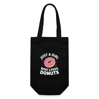 Donut Donuts Süßigkeiten Bagel - Geschenkbeutel für Flaschen - Schwarz - Vorne