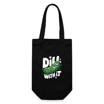Gurke Essiggurke Gewürzgurke Essen Dill - Geschenkbeutel für Flaschen - Schwarz - Vorne